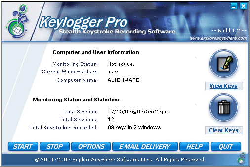 Keylogger Pro Screenshot